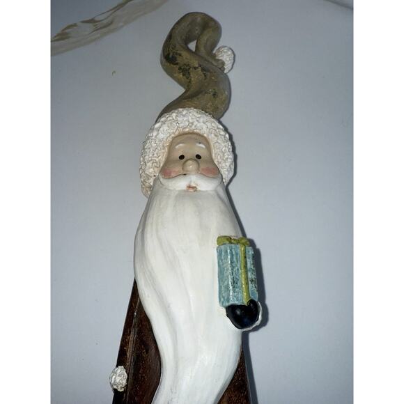 Red Vintage Santa Belsnickle German Style figurine, 18” Tall Silver Tone - Picture 7 of 7